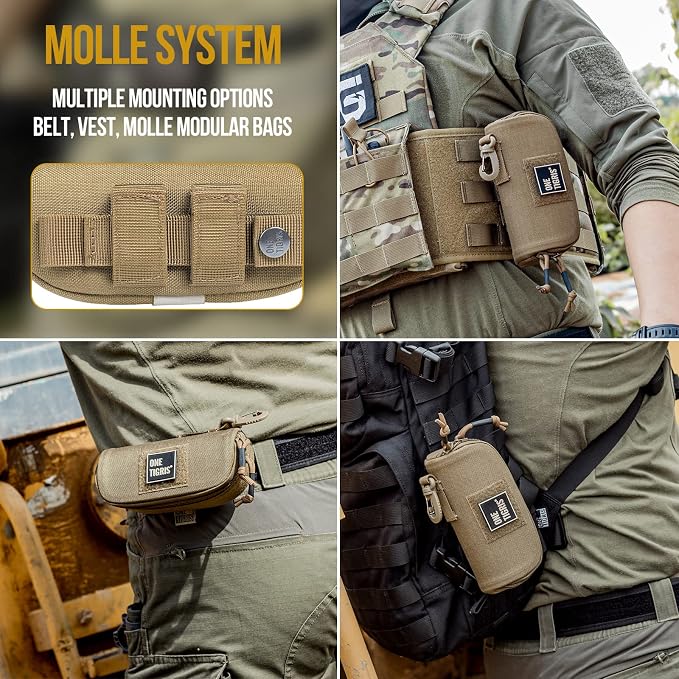 ONETIGRIS Hard Shell Sunglasses Case MOLLE Tactical Eyeglasses Pouch | Fits Most Regular Glasses, 1000D Nylon Glasses Case, Shockproof & Crush-Proof PP Liner, Inner Pocket, Two Way Zipper - Image 9