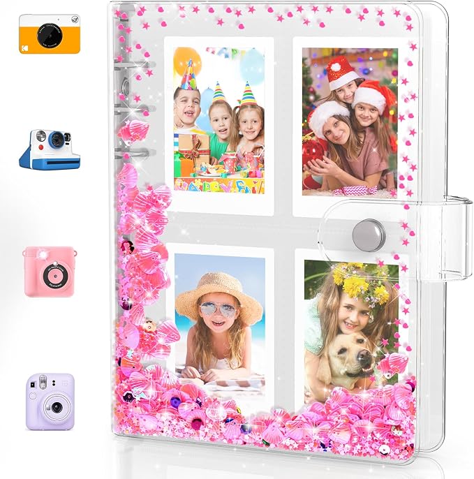 Kids Photo Album for Instax Mini, Gifts for Girls Ages 4 to 12 | Photo Album for Polaroid, Applicable to Fujifilm Instax Mini 11 12 40 Kodak Mini Photo, Stocking Stuffers (200 Photos) by Aocii