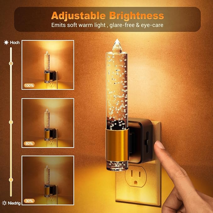 JandCase Night Light, Flameless Candle Night Lights Plug into Wall, 1 Pack | Dusk to Dawn Sensor Aesthetic Automatic Nightlight, Dimmable Amber LED Nightlights, Decorative nite light for Adults Bathroom - Image 3