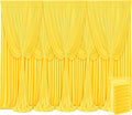 8 Panels Yellow Backdrop Curtains for Wedding Party Wrinkle Free Backdrops Curtain Drapes Fabric Decorations Photo Back Drop Cloth for Baby Shower Photography Stage Reception 40ft(W) x 12ft(H) by Tao-GePartyDecorations