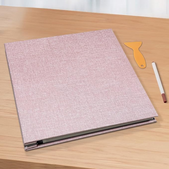 Large Photo Album Self Adhesive Scrapbook Album for 4×6 5×7 8×10 Pictures DIY Magnetic Linen Cover Album 60 Pages for Family Wedding Gifts with Metal Pen and Plastic Board - Image 6