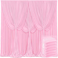 6 Panels Pink Backdrop Curtains for Wedding Party Wrinkle Free Backdrops Curtain Drapes Fabric Decorations Photo Back Drop Cloth for Baby Shower Photography Stage Reception 30ft(W) x 12ft(H) by Tao-GePartyDecorations