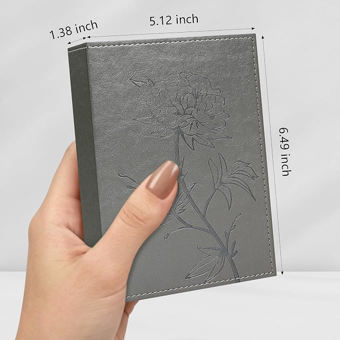 Vienrose 4x6 Photo Album 2 Pack Holds 52 Photos Each Vegan Leather | Vertical pockets, Grey, Portable, Memory album, Family Wedding Baby Travel - Image 2