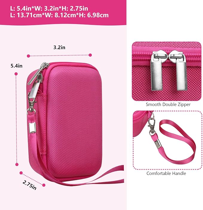 Carrying Case for Canon PowerShot SX740 HS, SX730 HS Camera, Rosered | SX720 HS, SX620 HS, G7 X Mark III, G7 X Mark II Digital Camera, Storage Holder Travel Bag with Mesh Pocket for Battery Pack - Image 4