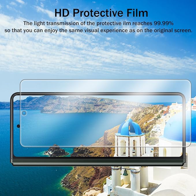 6 Pack for Samsung Galaxy Z Fold 3 Screen Protector | Camera Lens Protector with Installation Frame,Support Fingerprint Unlock, Touch Sensitive, Anti-Scratch, Case Friendly - Image 6