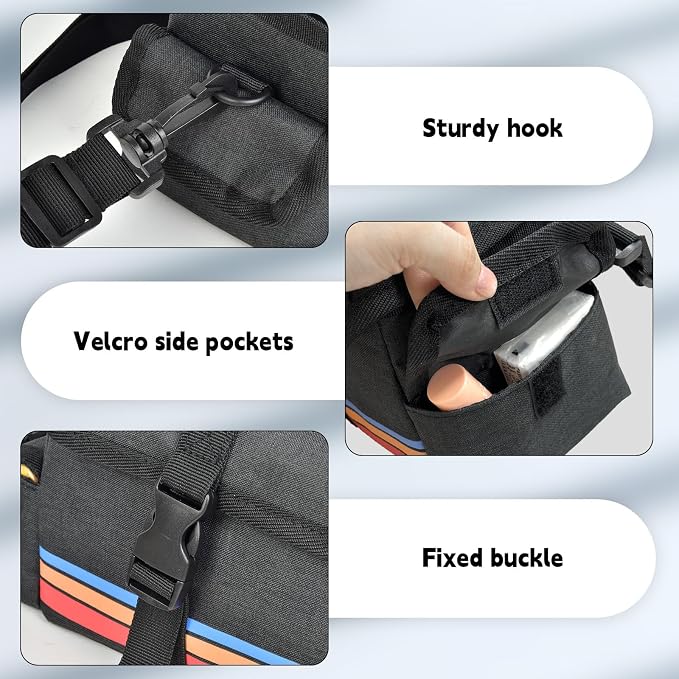 Camera Case Compatible with Polaroid Now, Now+ & OneStep+, Crossbody Bag | Custom-Fit Camera Bag for Polaroid Now 2nd/3rd Gen, With A Shoulder Strap And Organized Accessory Storage - Grey - Image 3