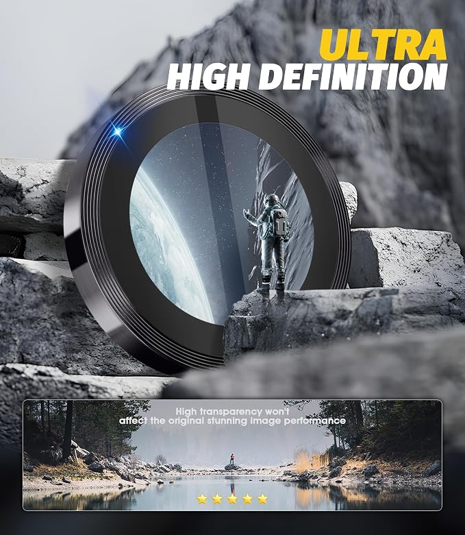 Orzero (2 Sets Camera Lens Protector for Samsung Galaxy Z Flip 8/Flip 7, [EZ Install] [Case-Friendly] 9H Tempered Glass CD Pattern Lens Cover, Military-Grade Shockproof, HD Clarity Anti-Glare - Gray - Image 4