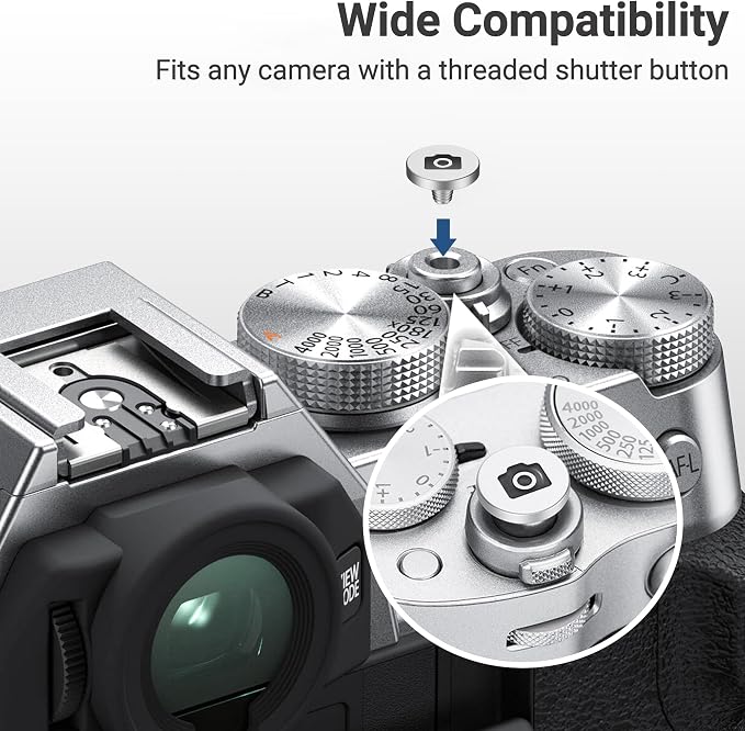 JJC Soft Shutter Release Button Fujifilm X100VI XT50 XM5, Camera Pattern | for Fuji Fujifilm X-M5 X-T5 X-T50 X-T30 III II X-PRO3 X100 VI V X-E5 X-E4 X Half Leica Q3 M10 Sony RX10 RX10 III Nikon Zf Df - Image 3