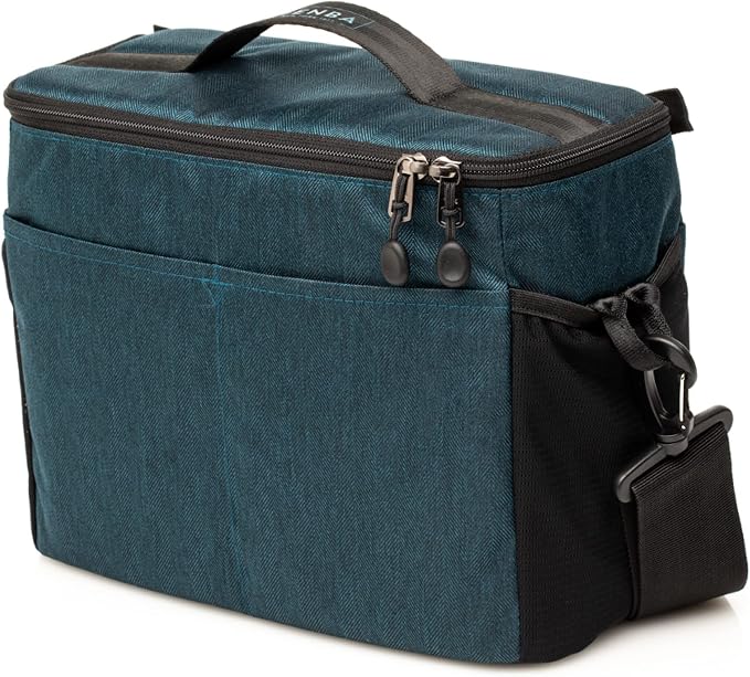 Tenba BYOB 10 Camera Insert - Turns any bag into a camera bag for DSLR and Mirrorless cameras and lenses – Blue (636-631) | Fits Mirrorless and DSLR with 2-4 Lenses, Interior 10 X 7.5 X 4 in, Removable Strap, Water-Repellent 300d by Tenba