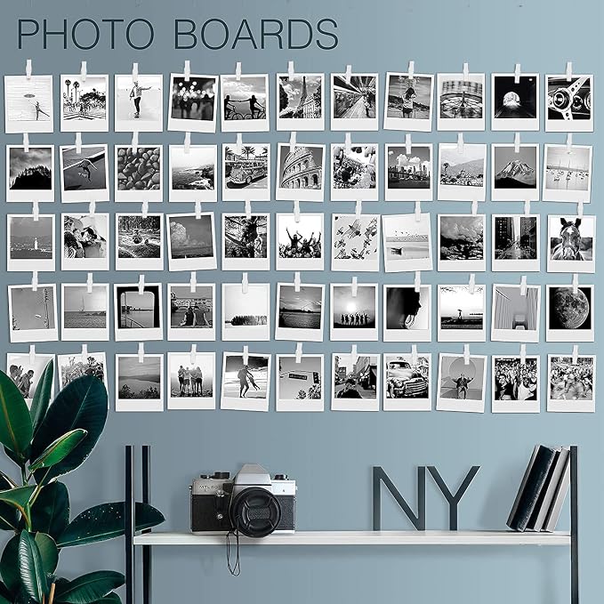 20 Pack Mini Self Adhesive Clips for Pictures - White Wood Clip Photo Holders for Wall, Poster Hanger, Photo Cards Hanging Display Board & Picture Boards, Artwork Photos Holders Card Room Decor - Image 6