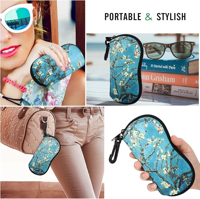 MoKo Sunglasses Soft Case Ultra Light Neoprene Zipper Eyeglass Case for Men Women - Image 6