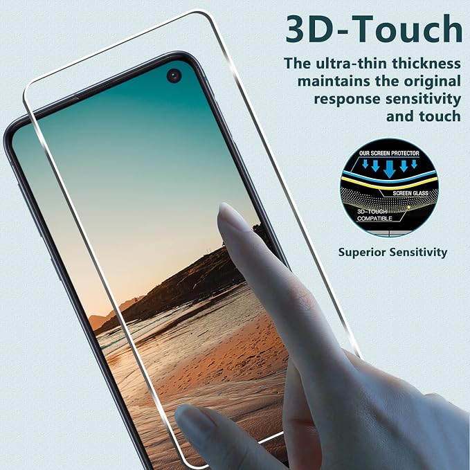 [3+3 Pack] Galaxy S10e Screen Protector + Camera Lens Protector, HD Tempered Glass Film, 9H Hardness, Scratch Resistant, Easy Installation, Bubble Free, Screen Protector for Samsung Galaxy S10e - Image 5