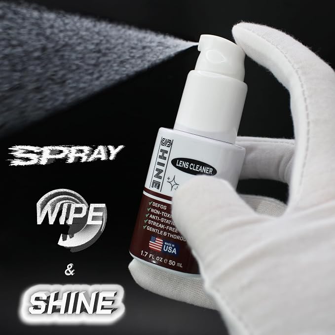 Shine Liquid Cleaner 1.7oz Spray Powered by SIBERIAN USA (1), Fabric Cloth, (1) Screwdriver for Camera, Devices, Eyewear Lenses 50ml - Image 3