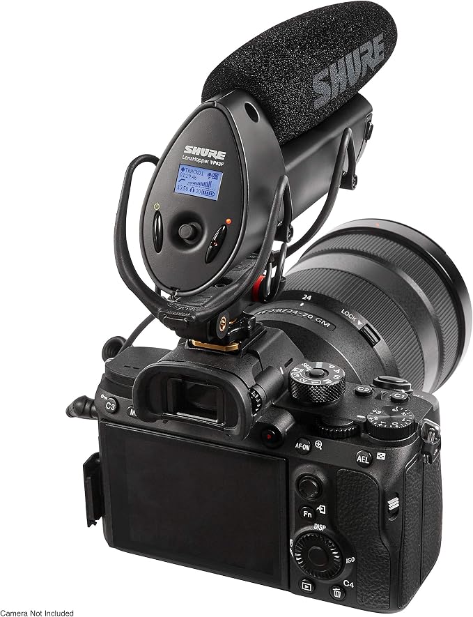 Shure VP83F LensHopper Camera-Mounted Condenser Shotgun Microphone with Integrated Digital Flash Recording - Windscreen, Superior RF Immunity, Backlit LCD, 5-Position Joystick, Rycote Lyre Shock Mount - Image 7