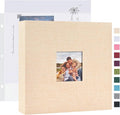Mublalbum 8x8 Inch 3 Ring DIY Scrapbook Photo Album 40 Pages, Beige | 3 Ring Binder Scrapbook, Linen Cover, 20 Plastic Sleeves 40 Pages, Memory Book for Wedding, Baby, Family, DIY Projects by Mublalbum