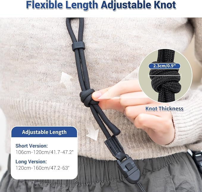 Blue Minimalist Denim lifestyle Camera Shoulder Neck Strap with Quick Release for Most Mirrorless Cameras Canon EOS R50 R10 Fuji X-T30 III XT-50 Nikon Z5 Z50 II Z fc Zf, Adjustable Comfortable Strap - Image 5