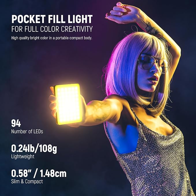 NEEWER VL67C RGB Selfie Light with App Control, 94 LED CRI97 2000mAh | Rechargeable, Cold Shoe Mount Camera Light, Portable Front & Back Phone Clip, for TikTok, Video Conference Light for Laptop - Image 2