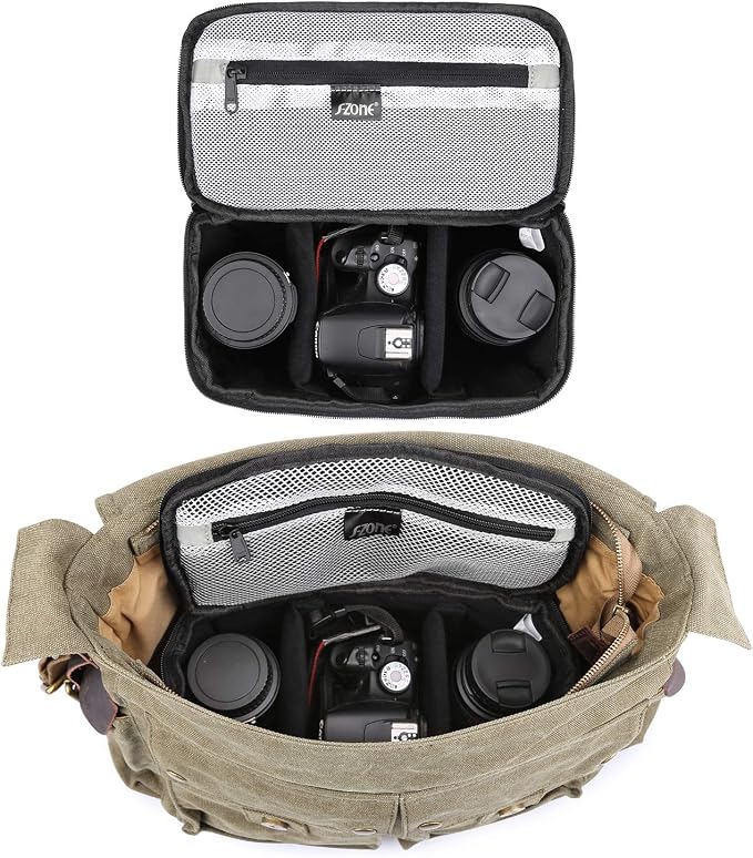 S-ZONE Padded Folding Camera Bag for DSLR SLR Camera TLR Sony Canon Nikon or Flash | Raindrop Proof, Fits in a Backpack, Suitable for Sony Canon Nikon or Flash - Image 3