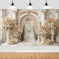 6X4ft European Retro Palace Backdrop Elegant Boho Flowers Photography Background Luxurious Dreamlike Wedding Bridal Shower Party Decoration Supplies Cake Table Photo Booth Studio Props by JAWO