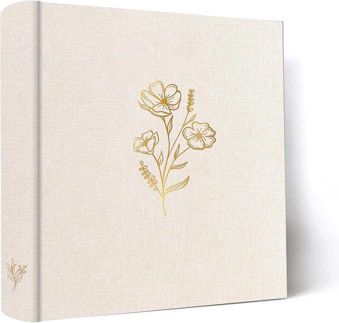Holoary Photo Album 4x6 200 Photos, 200 Pockets 4”x6” Picture Album, Linen Fabric Cover Big Picture Book for Photos with Writing Area, 4x6 Photo Albums for Family Weddings Travel Memories(Beige) by Holoary