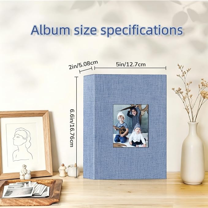 popotop Photo Album 4x6-100 Photos Photo Books with 100 Vertical Pockets,Linen Cover Albums for Family Wedding Anniversary Baby Vacation Pictures - Image 4