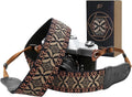 Padwa Lifestyle Mystic Grey Embroidered Camera Strap - Double Layer Cowhide Ends,2" Cotton Woven Camera Straps, Adjustable Vintage Neck&Shoulder Strap for All DSLR Cameras,Great Gift for Photographers by PadwaLifestyleCameraStrap