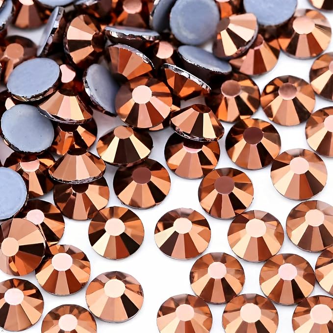Jollin Hotfix Rhinestones Flatback Crystal Gems 4mm SS16, Rose Gold | 1440pcs Hot Fix Crystals Glass Rhinestones for Bedazzling, Crafting, Clothes, Shoes & Accessories DIY Decoration by Jollin
