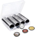 SPLF 100pcs Clear Plastic Coin Capsules, Coin Holder for Collector | Coin Collection Case with Gasket (20/25/30/35/40.6/46mm) for Silver Eagle Liberty Coin & JFK Half Dollar & Bitcoin More by SPLF