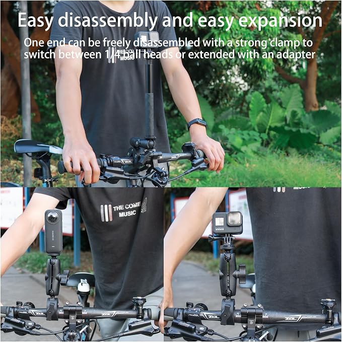 Double Clamp Camera Mount - Universal Bracket for Golf Carts, Umbrella Clamp, Desktop, Strollers, Wagons, Photo Studio, and More, Magic Arm Double Ball Head Adapter - Image 8