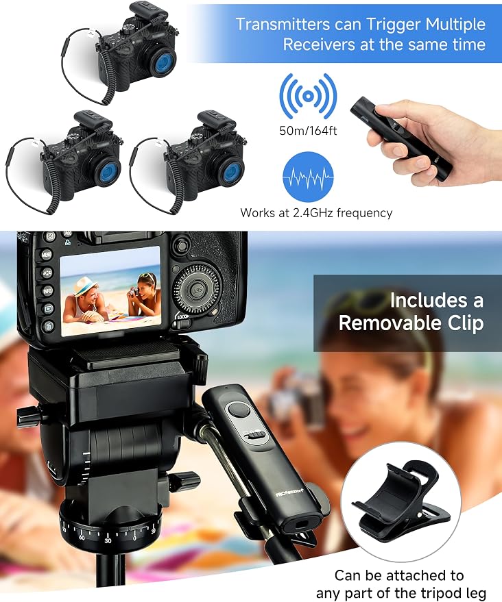 PROfezzion 164ft Remote Shutter Release Wireless for Panasonic Cameras | for Panasonic Lumix G85 G9 II G7 GH7 GH6 GH5 GH5S S5 S5IIx S1 S1R S1H GX8 FZ2500 FZ2000 FZ1000 II FZ300 Replaces DMW-RS1/RSL1 - Image 5