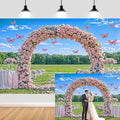 12X10ft Pink Lavender Wedding Backdrop Bridal Shower Rose Flower Photography Background Romantic Floral Garland for Girl Woman Wedding Bridal Party Backdrops Wall Photo Studio Shoot by JAWO