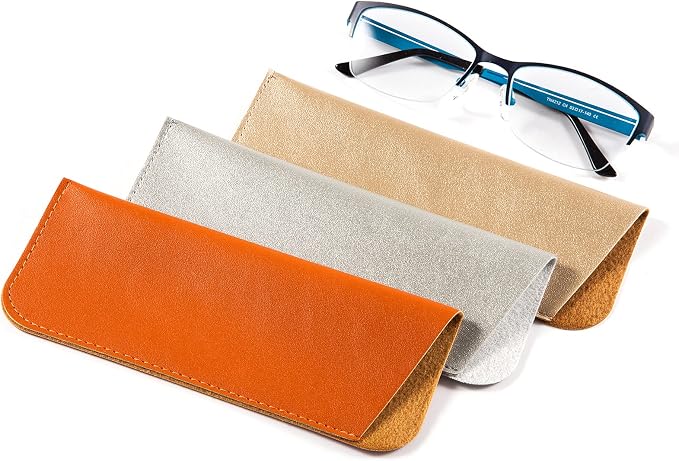 TRIUMPH VISION 3 Pack Reading Glasses Pouch Soft Case Eyeglass Sleeve Slim | Alternative to Bulky Case in bag, Lightweight Lined Padded Protect Optical lens Slip in, Cute Pattern Portable for Daily Use - Image 5