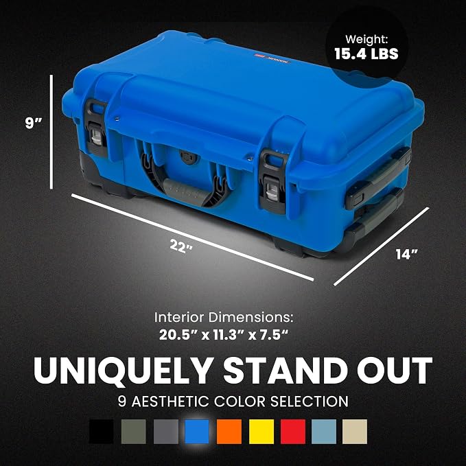 Nanuk 935 Pro Photo Kit – Waterproof Travel Camera Hard Case with Padded Dividers and Wheels, 22” x 14” x 9” - Dustproof and Impact Resistant, Airline Carry-On Approved – Blue | 22” x 14” x 9”, Protects Cameras & Lenses During Travel, Padded Dividers, ... - Image 6