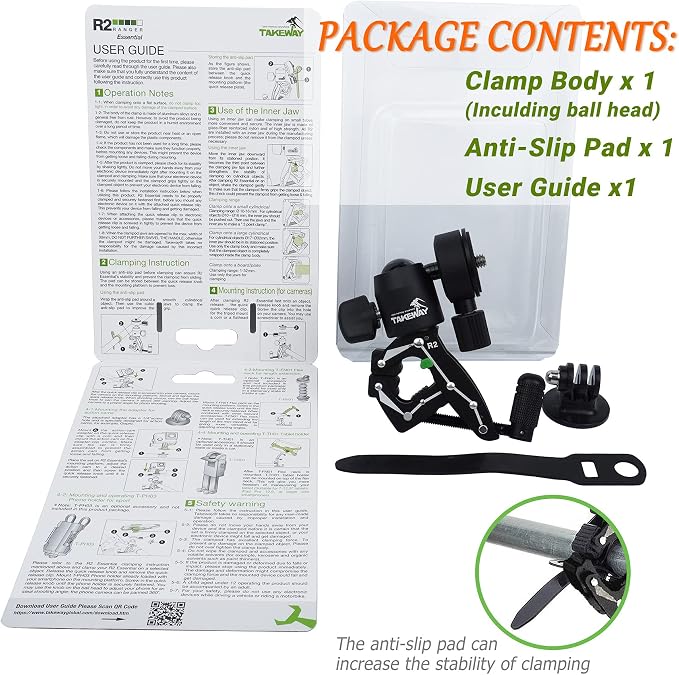Adjustable Camera Clamp Mount with 360°Rotatable Mini Ball Head and 1/4" Screew Quick Release Tabletop C Clampod Bar Clamp for GoPro/Brinno/DSLR/MILC/SLR Camera and More Action Camera - Image 9