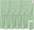 8 Panels Sage Green Backdrop Curtains for Wedding Party Wrinkle Free Backdrops Curtain Drapes Fabric Decorations Photo Back Drop Cloth for Baby Shower Photography Stage Reception 40ft(W) x 12ft(H) by Tao-GePartyDecorations