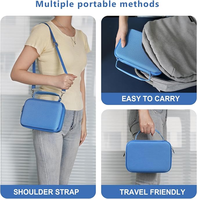 Hard Travel Case for Sony ZV-1F / ZV-1 / ZV-1 II Digital Camera, Protective Cases Bag Fits Vlogger Accessory Kit Tripod, Microphone, LED Video Light, Extra Zipper Pocket fit Battery Pack, Blue - Image 6