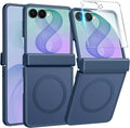 FNTCASE for Samsung Galaxy Z Flip 8 Case, Fit for Magsafe, Screen Protector | Hinge Protection, Translucent Matte, 18FT Military Grade Drop Proof, Protective Phone Cover, Blue by FNTCASE