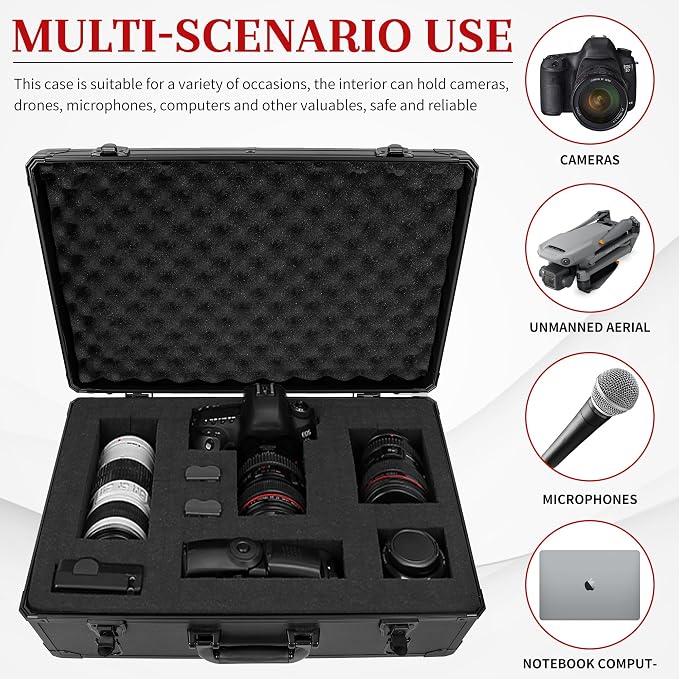 Protective Hard Case 22 X 14 X 8-Inch Shockproof Water-resistant with Customized DIY Foam Insert fit for Camera, Laptops, etc - Image 3