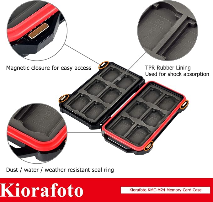[12 SD + 12 CFexpress Type A] Magnetic Closure Memory Card Case Holder Organizer Protector Keeper for SD SDHC SDXC for Sony CEA-G80T CEA-G160T Alpha 1 A1 A7 IV A7M4 FX3 FX6 Camera Memory Card Storage - Image 4