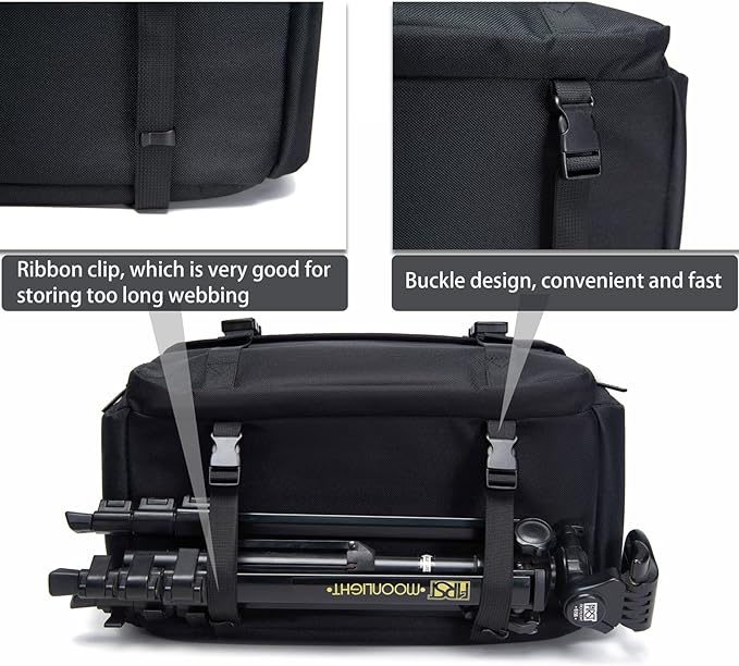 CADeN Camera Bag Case Shoulder Messenger Bag with Tripod Holder Compatible for Nikon, Canon, Sony, DSLR SLR Mirrorless Cameras Waterproof (Black, Large) - Image 5