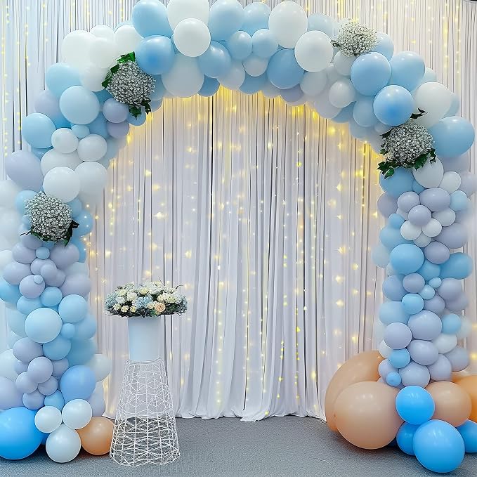 10x12 White Backdrop Curtains for Wedding Party Wrinkle Free Backdrops Curtain Drapes Fabric Decorations Photo Back Drop Cloth for Baby Shower Photography Stage Reception 5ft x 12ft,2 Panels - Image 4