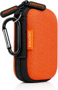 Orange Mini Small Hard Earbud Case, Portable Rectangle Carrying Pouch | Pocket-Size, Universal for Airpods, Earpods, Galaxy Buds, Wired and Wireless Earbuds, Earplugs, IEMs, USB Cable, Flash Drive by CoolteeProvider