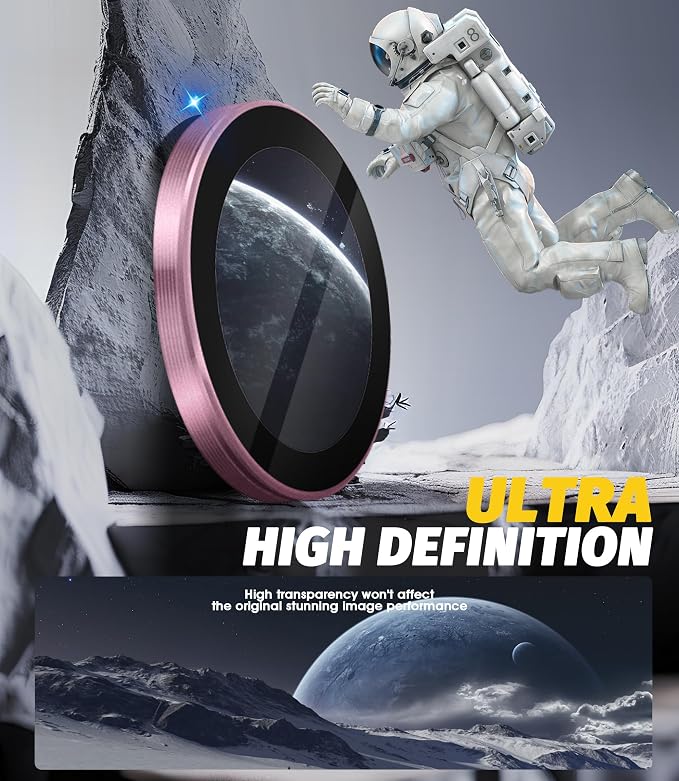(2 Sets) Orzero Camera Lens Protector for Samsung Galaxy Z TirFold/Fold 7, [EZ Install] [Case-Friendly] 9H Tempered Glass Alloy Metal Ring Lens Cover, Military-Grade Shockproof, HD Clarity Anti-Glare (Pink) - Image 4