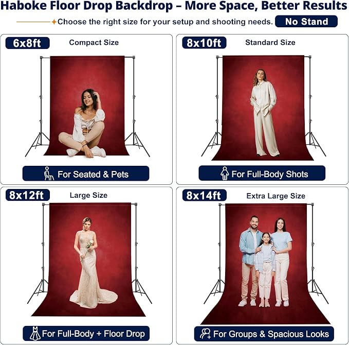 Abstract Photography Backdrop for Photoshoot 6x8ft,Red,No Stand | Professional,Polyester Fabric,Roller Pocket on Top,Vintage Portrait Photo Props Booth Background,Photoshoot Studio - Image 2