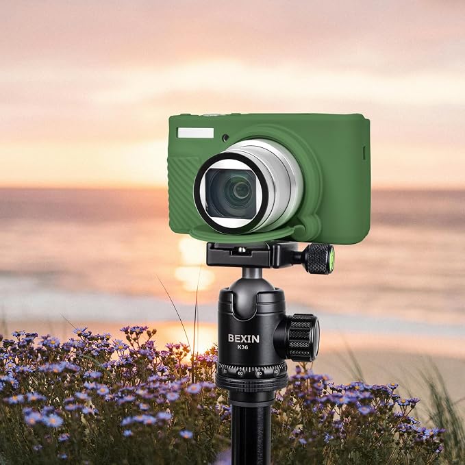 MUZIRI KINOKOO Case for Canon Powershot SX740/SX730 HS Digital Camera - Soft Protective Cover SX740 SX730 HS Camera Silicone Sleeve with Removable Lens Cover - Anti-Slip & Anti-Scratch - Green - Image 6