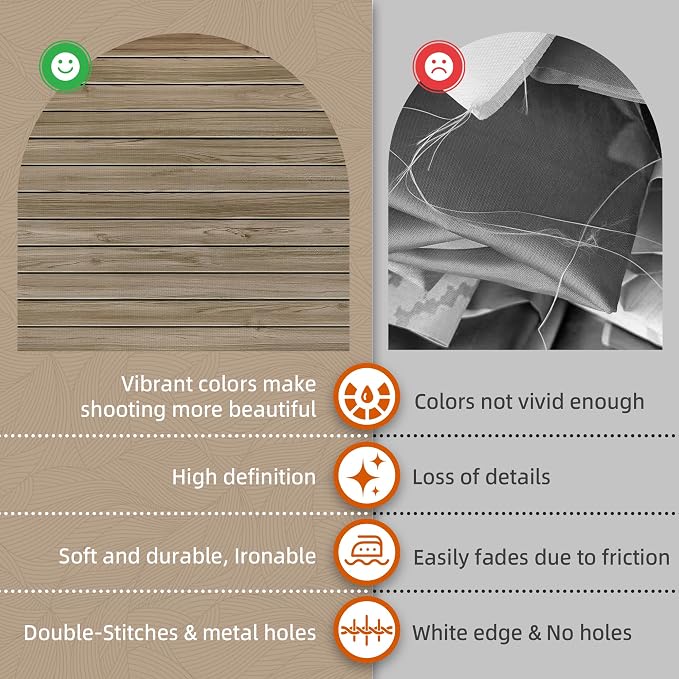 10x6.5 Ft Brown Wall Party Backdrop Photo Backdrops Background for Halloween Party Christmas Halloween Decoration Photo Booth Prop Banner - Image 3