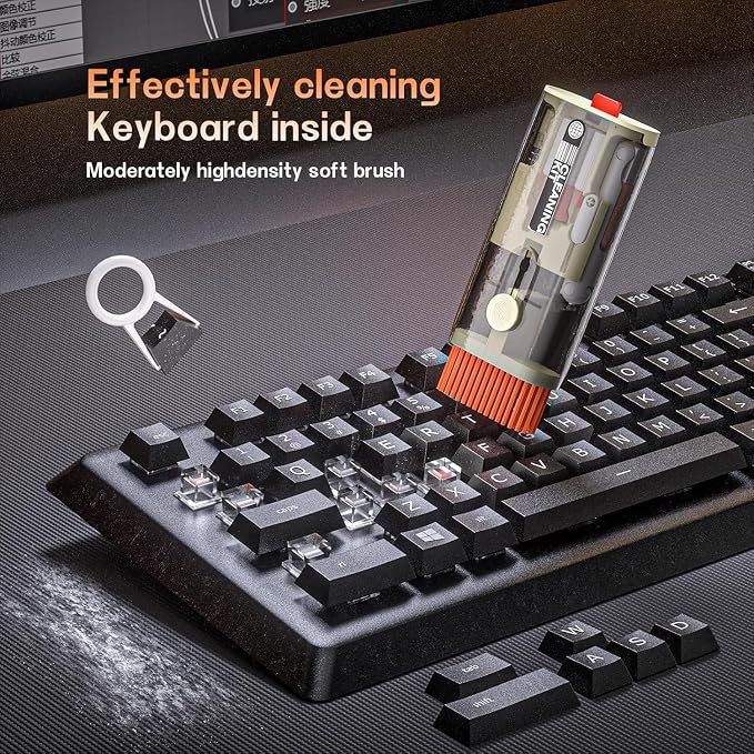 Laptop Cleaner, All in 1 airpod Cleaner kit Keyboard Cleaner Set, Computer MacBook Earphone Camera Cleaning Kit, Tablet and Screen Dust Brush Tool for Computer, PC, TV Camera Lens Computer Vacuum - Image 5