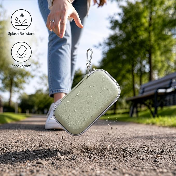 Film Camera Case for Kodak EKTAR H35 H35N Half Frame Film Camera | Camera and 35mm Film Rolls Storage, Mesh Pocket for Small Accessories, Travel and Home Organization; Slim, Green, Case Only - Image 5
