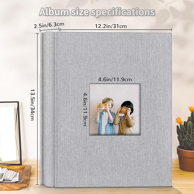 Artfeel Photo Album 4x6 with 600 Pockets,Slip-in Picture Albums,Linen Cover Memory Book with Front Window,White Page Vertical Photo Book for Wedding,Family,Anniversare,Baby,Vacation - Image 3