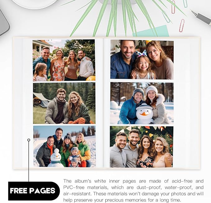 Aevdor 4x6 Photo Album, Holds 360 Photos, Linen Cover, Beige | Horizontal 4x6 Photo Format Only, Easy-View Clear Pockets, Family, Wedding, Baby, Travel and Graduation Prints - Image 3
